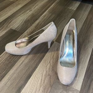 Madden girl gold glitter heels